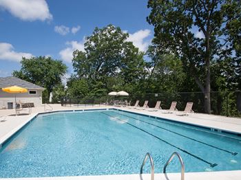 Large, private swimming pool at The Summit Apartments